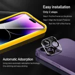 Ivoler 3+3 grūdinto stiklo ekrano apsaugų rinkinys, suderinamas su iphone 14 pro 6.1 colio, 3 apsauginės plėvelės su 3 kameros apsaugomis ir pozicionavimo įrankiu, 9h kietumas, hd skaidrumas
