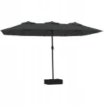Dvigubas sodo skėtis su Led, antracito spalvos, 449 cm