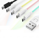 Usams US-SJ098 U-Turn Patvarus TPE universalus mikro USB prie USB duomenų ir greitas 2A įkroviklio laidas, 1 m rožinis