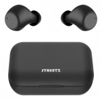 STREETZ True Belaidės Stereo į ausis įki&scaron;amos, dvigubos ausinės, įkrovimo dėklas, juodas