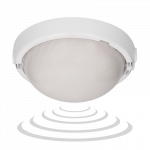 Sieninis &scaron;viestuvas Orno 8080T / MAT-TRIO / MS / PL, &scaron;viestuvas su mikrobangų judesio jutikliu, 75W, E27, IP44, IK10, pieno polikarbonatas, kabelių riebok&scaron;liai