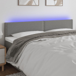 Galvūgalis su LED, tamsiai pilkas, 180x5x78/88cm, audinys