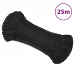 Darbo virvė, juodos spalvos, 3mm, 25m, polipropilenas