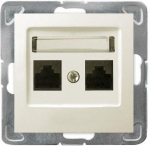 Ospel GPK-2Y/K/m/27 IMPRESJA Dvigubas kompiuterio lizdas RJ45 kat.5e MMC ecrue GPK-2Y/K/m/27