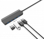 EGA H2 USB-C ir 4 x USB 3.0 5 Gbps daliklis, juodas (ES lizdinė plok&scaron;telė)