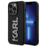 Dėklas Karl Lagerfeld KLHCP15X3DMBKCK IPHONE 15 PRO MAX 6.7 "Juodas/Juodas HARDCASE 3D RUBBER GLITTER LOGO
