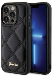Dėklas GUESS GUHCP15LPSQSQSK IPHONE 15 PRO 6.1 "Juodas/Juodas HARDCASE QUILTED METAL LOGO