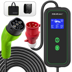 Ne&scaron;iojamas elektromobilio įkroviklis Qoltec Mobile Charger for EV2in1 type2 | 7 kW | 230 V | CEE 32 A | LCD | 5 m