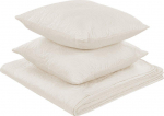 Beliani Bedsplyst rinkinys su pagalvėlėmis, nuspaustas 140 x 210 cm kremas RUDKHAN