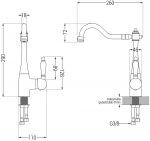 Granitinė virtuvinė plautuvė Mexen Leo su mai&scaron;ytuvu ir sifonu, rusvai gelsvas+Juodas