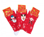 Unisex kalėdinės termo kojinės Merry Christmas, 3 poros, raudonos