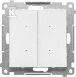 Kontakt-Simon Paspaudžiamas valdiklis Kontakt-Simon 55 TEW2W.01/111 SWITCH D ap&scaron;vietimo dvigubas, i&scaron;maniuoju telefonu valdomas modulis, matinė balta