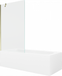 Vonia Mexen Vega su apdaila ir stiklo sienele, 170x70 cm + 100 cm, Baltas+Gold/Transparent