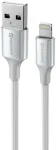 SWISSTEN TEXTILE II duomenų kabelis USB - Lightning 1,5m baltas