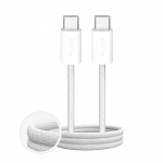 Puro Fabrik 60W Braided Kabelis USB-C - USB-C 3m - baltos spalvos