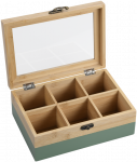 Kesper Bamboo TeeBox su 6 skyreliais, bambukinė, FSC, žalia