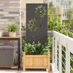 Sodo privatumo ekranas &bdquo;Fretwork&ldquo; Juoda 50 x 140 cm