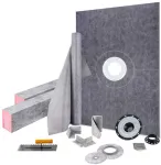 Du&scaron;o bortelio komplektas 965.2 x 1524 mm, ABS flan&scaron;as, nerūdijančio plieno grotelės, vandeniui atsparus du&scaron;o padėklas, du&scaron;o pagrindo sistema, du&scaron;o borto perdanga