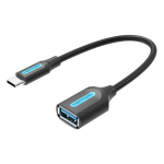 &bdquo;Vention&ldquo; USB 3.1 (1 kartos) C tipo ki&scaron;tukas į A tipo ki&scaron;tuką OTG kabelis, 0,15 m, juodas, PVC tipo