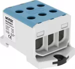 MOREK bėgelio jungtis 1,5-50 mm&sup2; mėlyna 6 skylių AL/CU 1000V TH35 3P MAA3050B10 Morek 4290