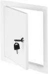 AWENTA apžiūros durelės Awenta DM81 140x140mm su spyna, metalinės, baltos