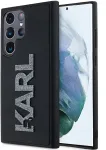 Karl Lagerfeld KLHCS24L3DMBKCK 3D guminis blizgus logotipas telefono dėklas Samsung Galaxy S24 Ultra juodas