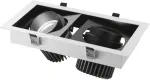 2x30W LED įleidžiamas &scaron;viestuvas APOLLO, juodas, 3000K