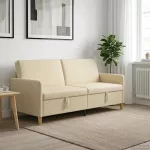 Sofa su saugojimo vieta Kreminė 192 x 78 x 87 cm Poliesteris