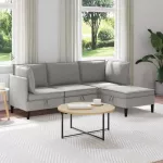 Sofa Svetainės baldų komplektas 4 vnt. &Scaron;viesiai pilka Audinys