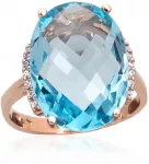 Diamond Sky Jewelry Auksinis žiedas su cirkoniais ir topazais &bdquo;Karali&scaron;kas Topazas VI&ldquo;