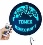 LAMPA Naktinė lempa pilot LED RGB MINECRAFT IMIĘ DZIECKA dla gracza gamer
