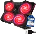 KLIM ne&scaron;iojamojo kompiuterio au&scaron;inimo stovas su 4 ventiliatoriais ir 2 USB jungtimis, k147