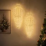 &Scaron;viečiantis kalėdinis dekoras 2 vnt. 640 LED &Scaron;alta balta