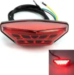 Evomosa motociklo galinis žibintas led raudonas stabdžių žibintas galinio numerio ap&scaron;vietimas dienos &scaron;viesos žibintas universalus 12 v moto paspirtukui atv keturračiams triračiams (raudonas)