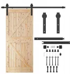 Springos stumdomų durų sistema barn door loft modern juodas komplektas 183cm