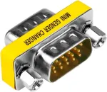 Vmojo vga jungtis vga male į vga male adapteris 15 kontaktų 15 kontaktų adapterio jungtis svga mini gender keitiklis [2 vnt.]