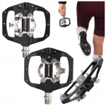 Dviračio spd platforminiai dvipusiai aliumininiai mtb gravel pedalai su blokeliais