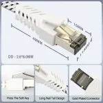 Qiuean Lan kabelis 30 m, Cat 8 tinklo kabelis nailono pynimo plok&scaron;čias didelio greičio ethernet kabelis 40 gbps 2000 mhz s/ftp patch kabelis su nikeliu dengta rj45 jungtimi, skirtas ps5/laptop/router/gaming/modem
