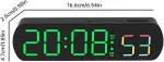 Duobagma didelis skaitmeninis sieninis laikrodis su temperatūros ekranu, naktiniu režimu, stalo žadintuvas 12/24h elektroninis led laikrodis su valdymu balsu