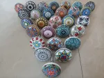 20 rankų darbo mandala spalvingų keraminių ir metalinių rankenėlių rinkinys Knobsworld