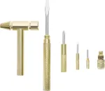 Sg Store 6-in-1 mini daugiafunkcinis varinis plaktukas-atsuktuvas, metalinis remonto įrankių plaktuko rinkinys, skirtas mobiliųjų telefonų, ne&scaron;iojamųjų kompiuterių, laikrodžių taisymui, auksinis