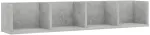 Sieninė CD lentyna, betono pilka, 100x18x18cm, apdirbta mediena