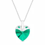 Diamond Sky Jewelry Kaklo papuo&scaron;alas moterims DiamondSky &bdquo;Cupid (Emerald)&ldquo; su Swarovski kristalais