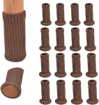 Ylufac kojinių kojinės kėdėms, baldų kojinės, 16 vnt., grindų apsaugos, neslystantys baldų dangteliai, neslystantys baldų bateliai, apsauga nuo įbrėžimų ir triuk&scaron;mo (ruda)