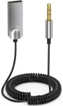Comblu bluetooth aux adapteris automobiliui, automobilinis aux bluetooth 5.0 belaidis imtuvas pintas usb į 3.5 mm lizdo adapteris su įmontuotu mikrofonu bluetooth automobilių rinkiniai laisvų rankų įrangai
