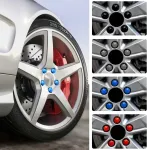 Adunsiaoto, 20 universalių &scaron;e&scaron;iakampių ratų veržlių dangtelių rinkinys, ratų stebulių dangteliai, ratų varžtų dangteliai, automobilio stebulės varžtų dangteliai, skirti automobiliui (juodi)