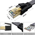 Ouuze ethernet kabelis, 2 m cat 8 interneto kabelis didelės spartos 40 gbps 2000 mhz rj45 lan kabelis, suderinamas su XBOX/switch/ps5/wifi plėtikliu/mar&scaron;rutizatoriumi/modemo pataisų skydu