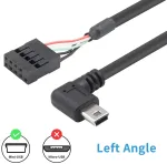 Duttek Mini Usb į Usb jungties dupont kabelis, mini Usb ki&scaron;tukas į 9 kontaktų Usb jungties lizdą, Pcb, pagrindinė plok&scaron;tė, dupont Usb prailginimo kabelis, 2 vnt.