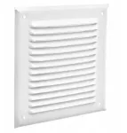 Metalinis ventiliacinis kaminų grotelės 17x17cm ral 9010 baltas matinis