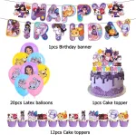 Aphmau katės dekoracija gimtadieniui Aphmau katės vaiki&scaron;ka gimtadienio dekoracija Aphmau pliu&scaron;iniai žaislai gimtadienio balionai Aphmau balionai gimtadieniui Aphmau torto vir&scaron;ūnė Aphmau pliu&scaron;inių kačių girlianda gimtadieniui